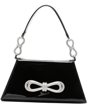 Mach & Mach Medium Samantha Bow Detail Tote Bag - Black