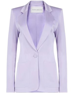 Nina Ricci Crepe Satin Blazer - Purple