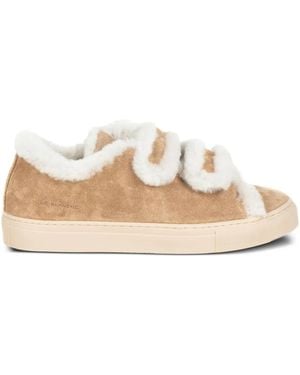 Voile Blanche Fur Trim Trainers - Natural