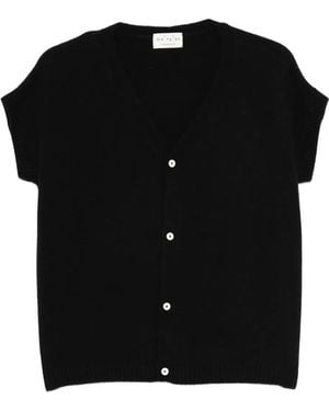 Ma'ry'ya Buttoned Knitted Top - Black