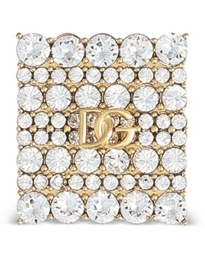 Dolce & Gabbana Brosche Mit Strass - Weiß