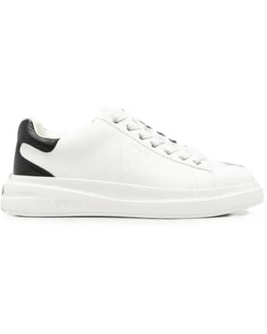 Guess Leather Paneled Sneakers - White
