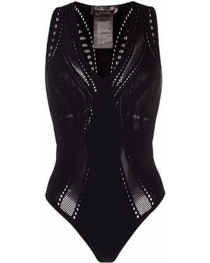 Wolford Ajouré Mesh-Panel Body - Black