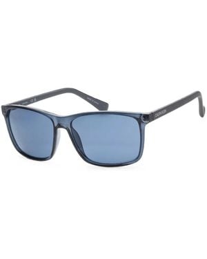 Calvin Klein Rectangle-Frame Sunglasses - Blue
