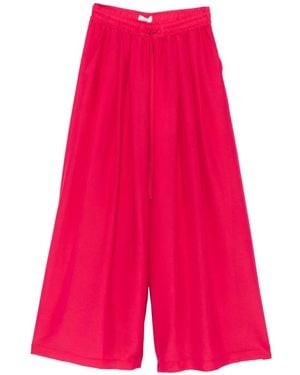 Psophia Drawstring-Waist Wide-Leg Trousers - Pink