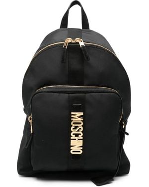 Moschino Sac À Dos À Plaque Logo - Black