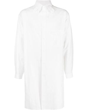 Yohji Yamamoto Tab-Collar Long Shirt - White