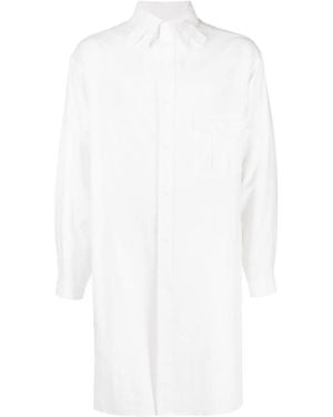 Yohji Yamamoto Tab-Collar Long Shirt - White