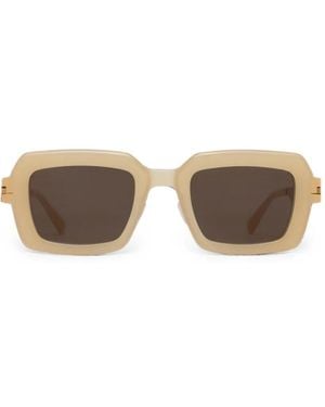 Mykita Una Rectangle-Frame Sunglasses - Natural