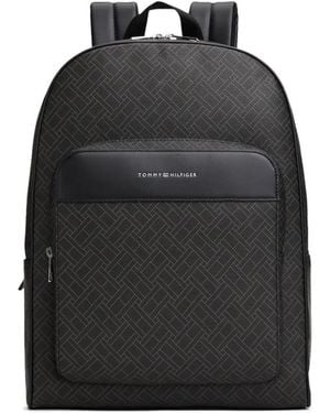 Tommy Hilfiger Zaino Con Motivo Geometrico - Nero