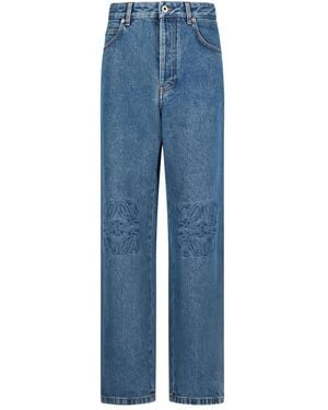 Loewe Anagram-Embroidered Jeans - Blue