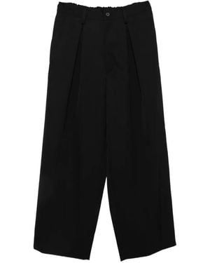 Ssstein Pleated Elasticated-Waist Pants - Black