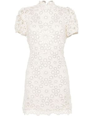 Maje Sequin-Embellished Crochet Minidress - White