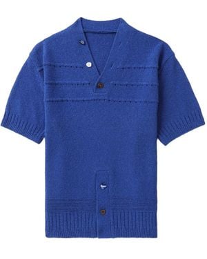 Adererror Short-Sleeve Button Top - Blue