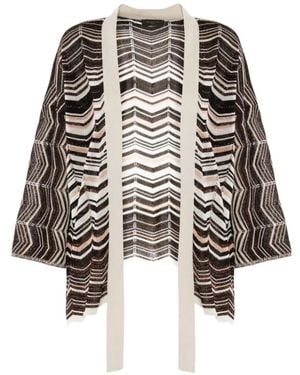 Nenette Cardigan À Motif Zigzag En Jacquard - Blanc