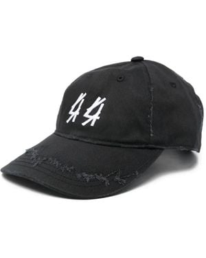44 Label Group 44 Distressed Cotton Gabardine Cap - Black