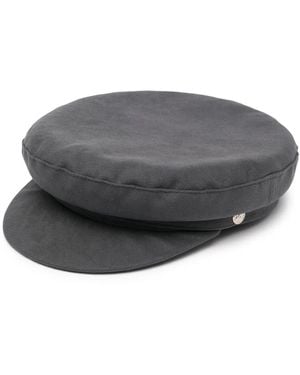 Manokhi Velvet Baker Boy Cap - Grey