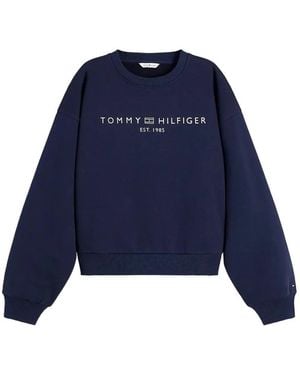 Tommy Hilfiger Logo-Print Jumper - Blue