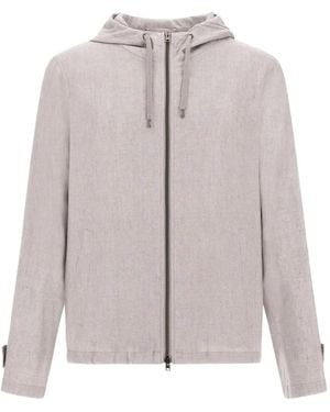 Herno Kapuzenjacke Mit Reißverschluss - Natur