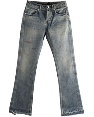 Enfants Riches Deprimes Logo-Patch Distressed Denim Jeans - Grey