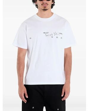 HELIOT EMIL Fulgens Signature-Print T-Shirt - White
