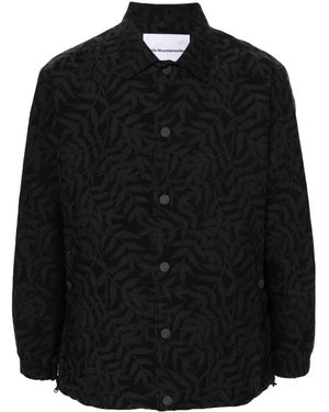 White Mountaineering Jacquard Cotton Blend Shirt Jacket - Black