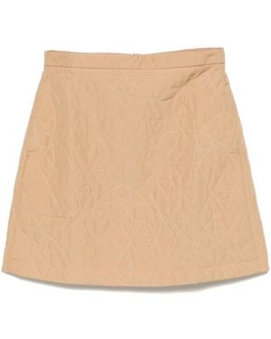 Maison Kitsuné Quilted Mini Skirt - Natural