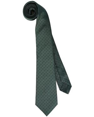 Kiton Zijden Stropdas Met Patroon - Groen