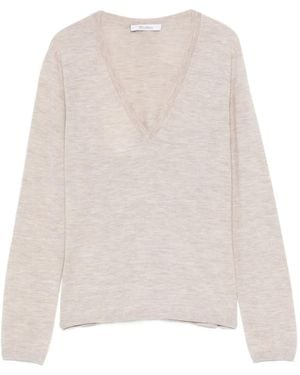 Max Mara V-Neck Jumper - Natural