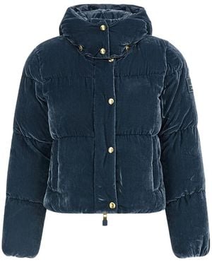 Elisabetta Franchi Daunenjacke Aus Samt - Blau