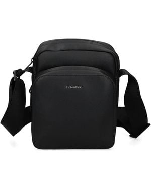 Calvin Klein Logo-Print Messenger Bag - Black