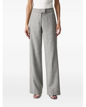 Silvian Heach Logo-Plaque Wide-Leg Pants - Gray