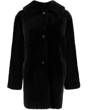 B&W Cappotto Con Bottoni - Nero