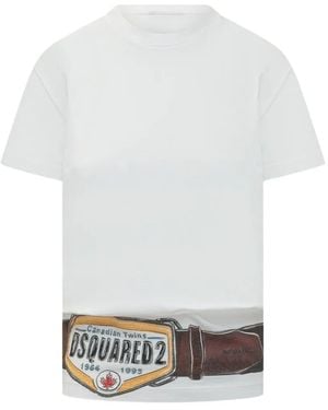 DSquared² Belt-Print T-Shirt - White