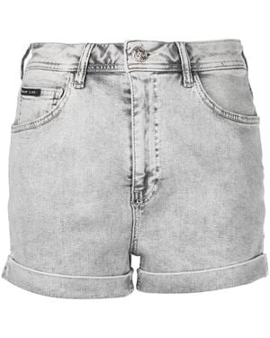 Philipp Plein Denim Short Shorts - Grey