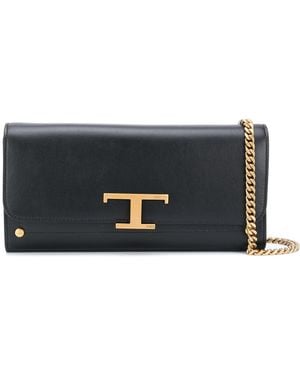 Tod's Bolso de mano con logo T - Negro