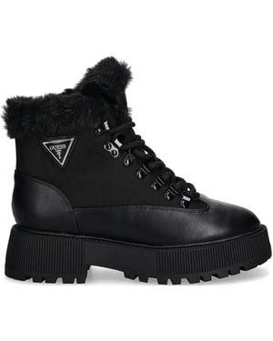 Guess Lace-Up Combat Boots - Black