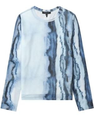 Rag & Bone T-Shirt mit Marmor-Print - Blau