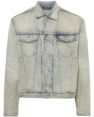 KENZO Drawn Varsity Denim Jacket - Gray
