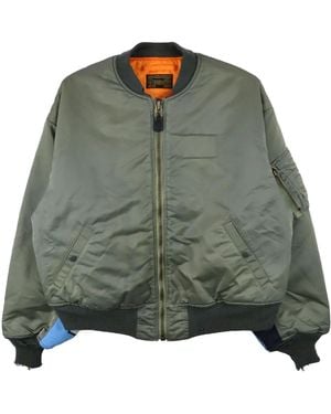 SAINT Mxxxxxx Contrasting Sleeves Bomber Jacket - Green