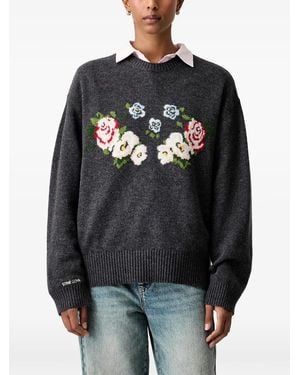 Stine Goya Jersey Con Motivo Floral En Intarsia - Negro