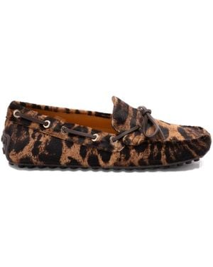 Tod's Loafer Mit Leopardenmuster Und Gummisohle - Braun