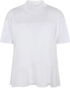 Sacai Panelled Mock-Neck T-Shirt - White