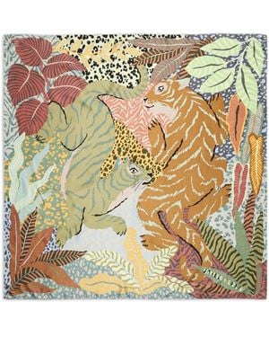 Bimba Y Lola Wild Tiger-Print Scarf - Metallic