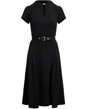 Ralph Lauren Keyhole-Detail Midi Dress - Black