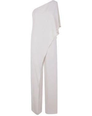 Ralph Lauren One-Shoulder Ruffled Jumpsuit - White