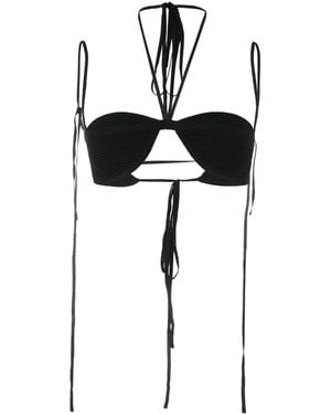 ANDREADAMO Ribbed-Detail Top - Black