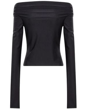 ANDAMANE Off-Shoulder Ruched Top - Black