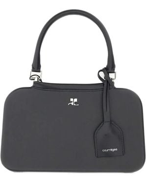 Courreges Leather-Effect Small Shadow Bag - Black