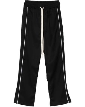 Hamza Side-Stripe Drawstring Pants - Black